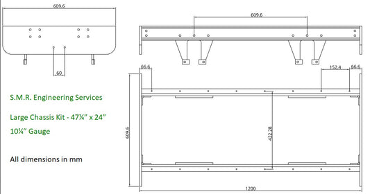 Large 4 Wheel Chassis Kit - 10 1/4" Gauge (Complete Kit)