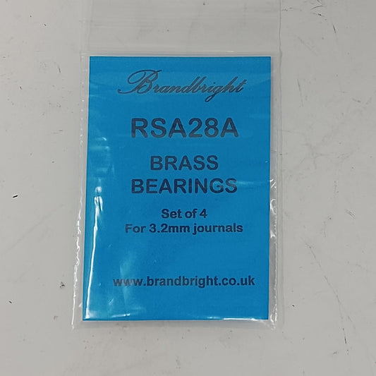 Brandbright Brass bearings for 3.2mm (1/8″) journals (set of 4).