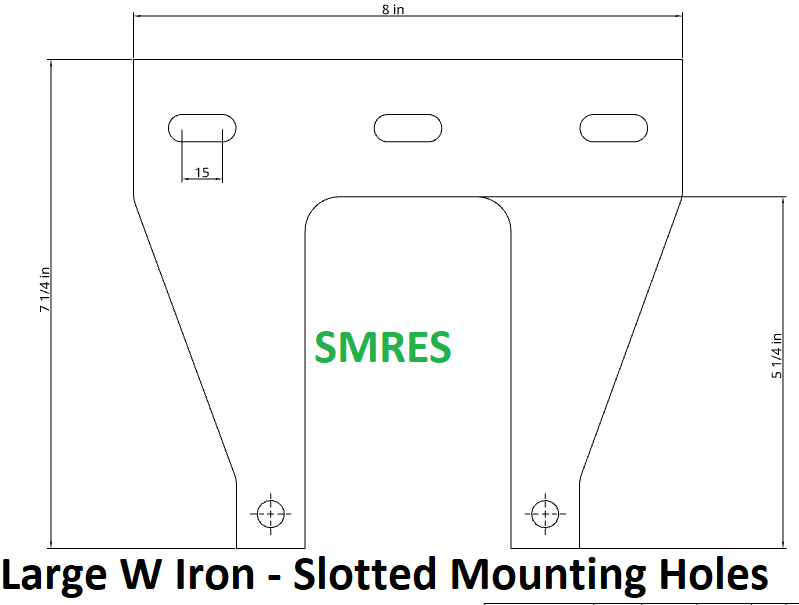 Large Bolt on W Iron for 7¼" or 10¼" gauge - Steel Parts Only