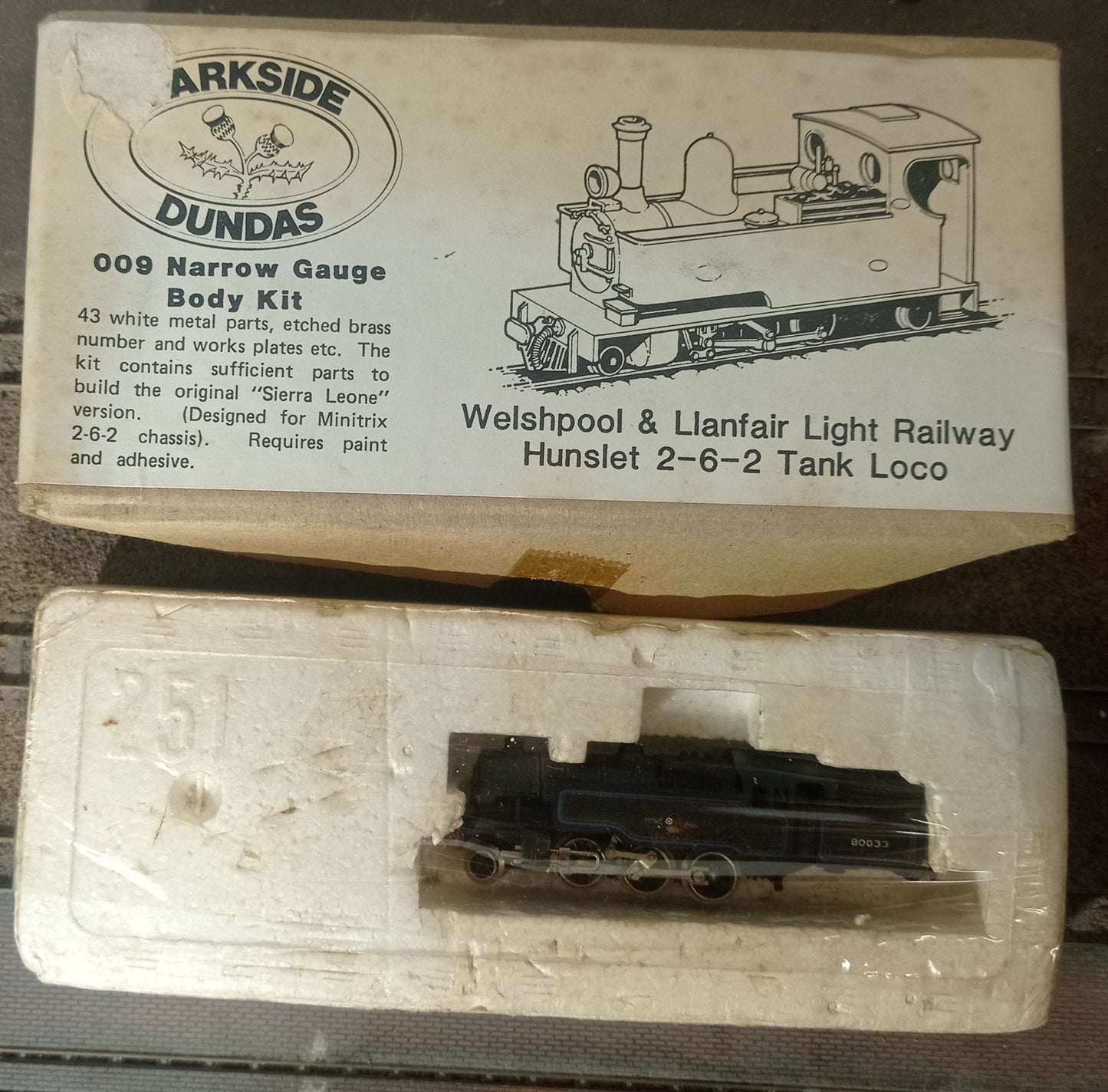 Parkside Dundas 009 Gauge W&L 2-6-2T locomotive kit with donor chassis