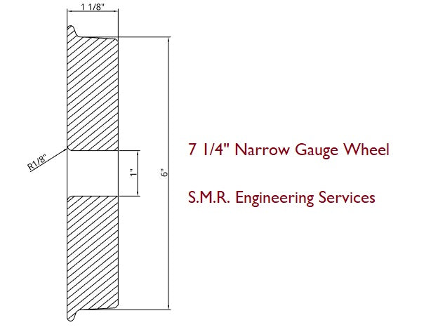 6" Diameter Wheel - 7¼" Narrow Gauge